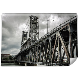 Most stalowy w czarno białym ujęciu