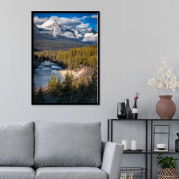 Plakat w ramie Chmury nad lasem w pobliżu jeziora