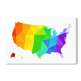 Obraz na płótnie Tęczowa geometryczna mapa USA