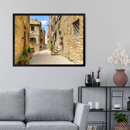 Obraz w ramie Aleja w historycznym mieście Volterra we Włoszech