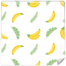 Banany i jasnozielone liście bananowca