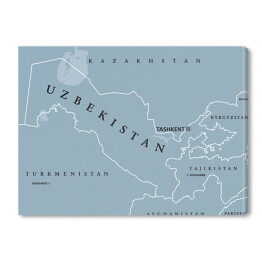 Uzbekistan - mapa polityczna ze stolicą Taszkentem 