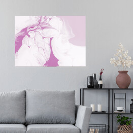 Plakat samoprzylepny Różowo biała abstrakcyjna powierzchnia
