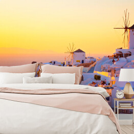 Fototapeta winylowa zmywalna Złoty zachód słońca na Santorini, Grecja