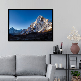 Plakat w ramie Himalaje - górskie szczyty z przełęczy Cho La