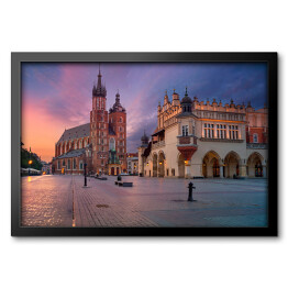 Obraz w ramie Wschód słońca w odcieniach różu i fioletu, Kraków, Polska