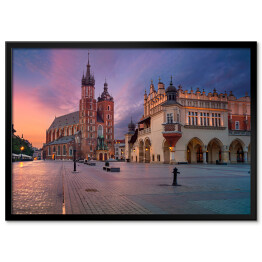 Plakat w ramie Wschód słońca w odcieniach różu i fioletu, Kraków, Polska