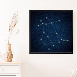 Obraz w ramie Gemini Constellation. Znak zodiaku Gemini konstelacji linii Galaxy tło