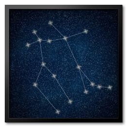 Obraz w ramie Gemini Constellation. Znak zodiaku Gemini konstelacji linii Galaxy tło