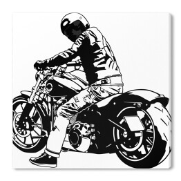 Obraz na płótnie Czarny motocykl od tyłu