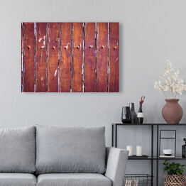 Obraz na płótnie Obdarte drewno - deski w kolorze wiśniowym