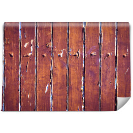 Fototapeta winylowa zmywalna Obdarte drewno - deski w kolorze wiśniowym