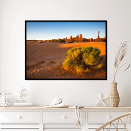 Plakat w ramie Wschód słońca na pustyni Monument Valley 