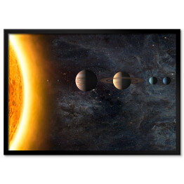 Plakat w ramie Słońce i planety Układu Słonecznego