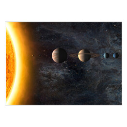Plakat samoprzylepny Słońce i planety Układu Słonecznego