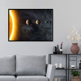 Plakat w ramie Słońce i planety Układu Słonecznego