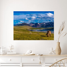 Plakat samoprzylepny Krajobraz w Altai Tavan Bogd, Mongola