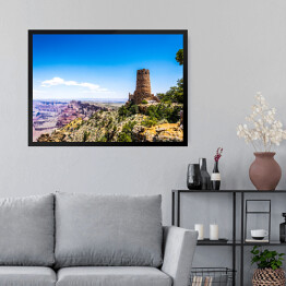 Obraz w ramie Atrakcje turystyczne Parku Narodowego Wielkiego Kanionu - stara wieża strażnicza