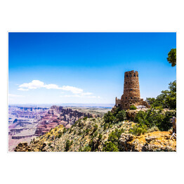 Plakat samoprzylepny Atrakcje turystyczne Parku Narodowego Wielkiego Kanionu - stara wieża strażnicza