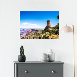 Plakat samoprzylepny Atrakcje turystyczne Parku Narodowego Wielkiego Kanionu - stara wieża strażnicza
