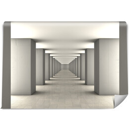 Fototapeta winylowa zmywalna Wnętrze szarego budynku - kolumny 3D
