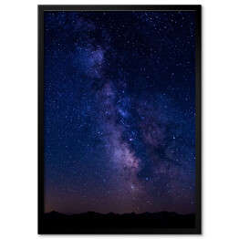 Plakat w ramie Rozgwieżdżone niebo nad horyzontem nocą