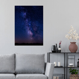 Plakat samoprzylepny Rozgwieżdżone niebo nad horyzontem nocą