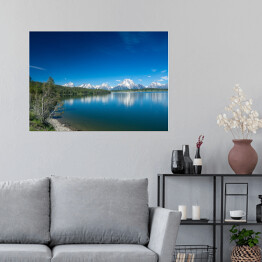 Plakat samoprzylepny Ogromne jezioro w Narodowym Parku Grand Teton, Wyoming