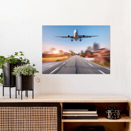 Plakat Samolot pasażerski z efektem rozmycia ruchu