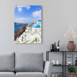 Obraz na płótnie Urokliwe miasteczko na Santorini, Grecja