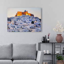 Zamek Astypalaia w Grecji o świcie