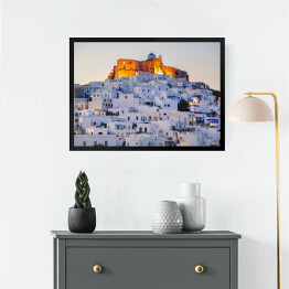 Obraz w ramie Zamek Astypalaia w Grecji o świcie