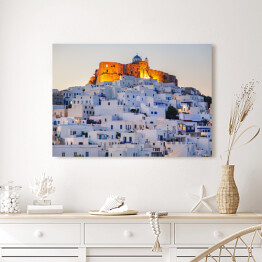 Obraz na płótnie Zamek Astypalaia w Grecji o świcie