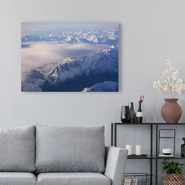 Obraz na płótnie Góry zasypane śniegiem widziane z samolotu