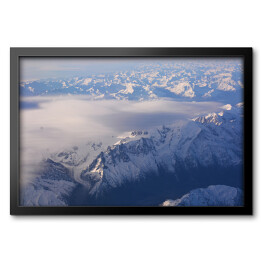 Obraz w ramie Góry zasypane śniegiem widziane z samolotu