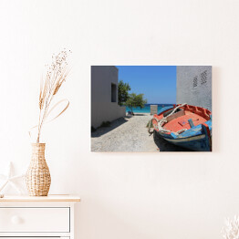 Obraz na płótnie Łódka w Samos, Grecja