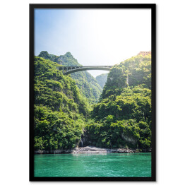 Plakat w ramie Krajobraz z mostem, Chiny