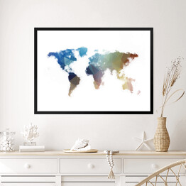 Mapa świata - wielokąty w stonowanych kolorach
