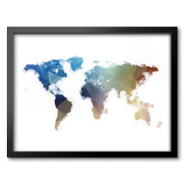 Mapa świata - wielokąty w stonowanych kolorach