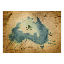 Plakat samoprzylepny Piracka mapa Australii