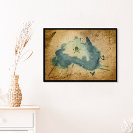 Plakat w ramie Piracka mapa Australii