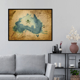 Plakat w ramie Piracka mapa Australii