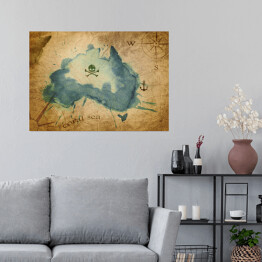 Plakat samoprzylepny Piracka mapa Australii