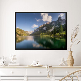 Obraz w ramie Piękne jezioro o gładkiej tafli w Alpach