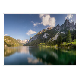 Plakat Piękne jezioro o gładkiej tafli w Alpach