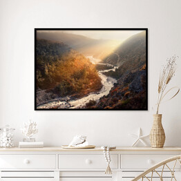 Plakat w ramie Piękny widok na rzekę w Himalajach, Nepal