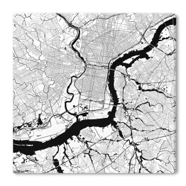 Obraz na płótnie Mapa czarno biała Filadelfii