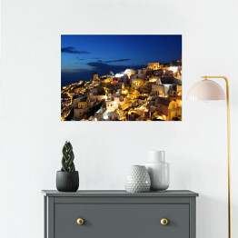 Plakat Santorini nocą