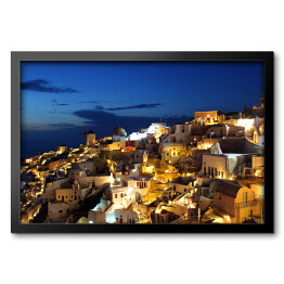 Obraz w ramie Santorini nocą