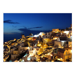 Plakat Santorini nocą